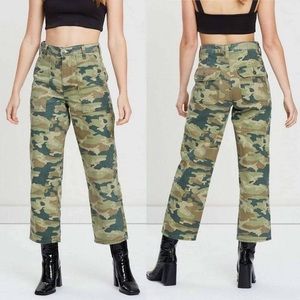 Free People Cropped Camo Jeans